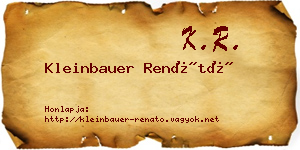 Kleinbauer Renátó névjegykártya